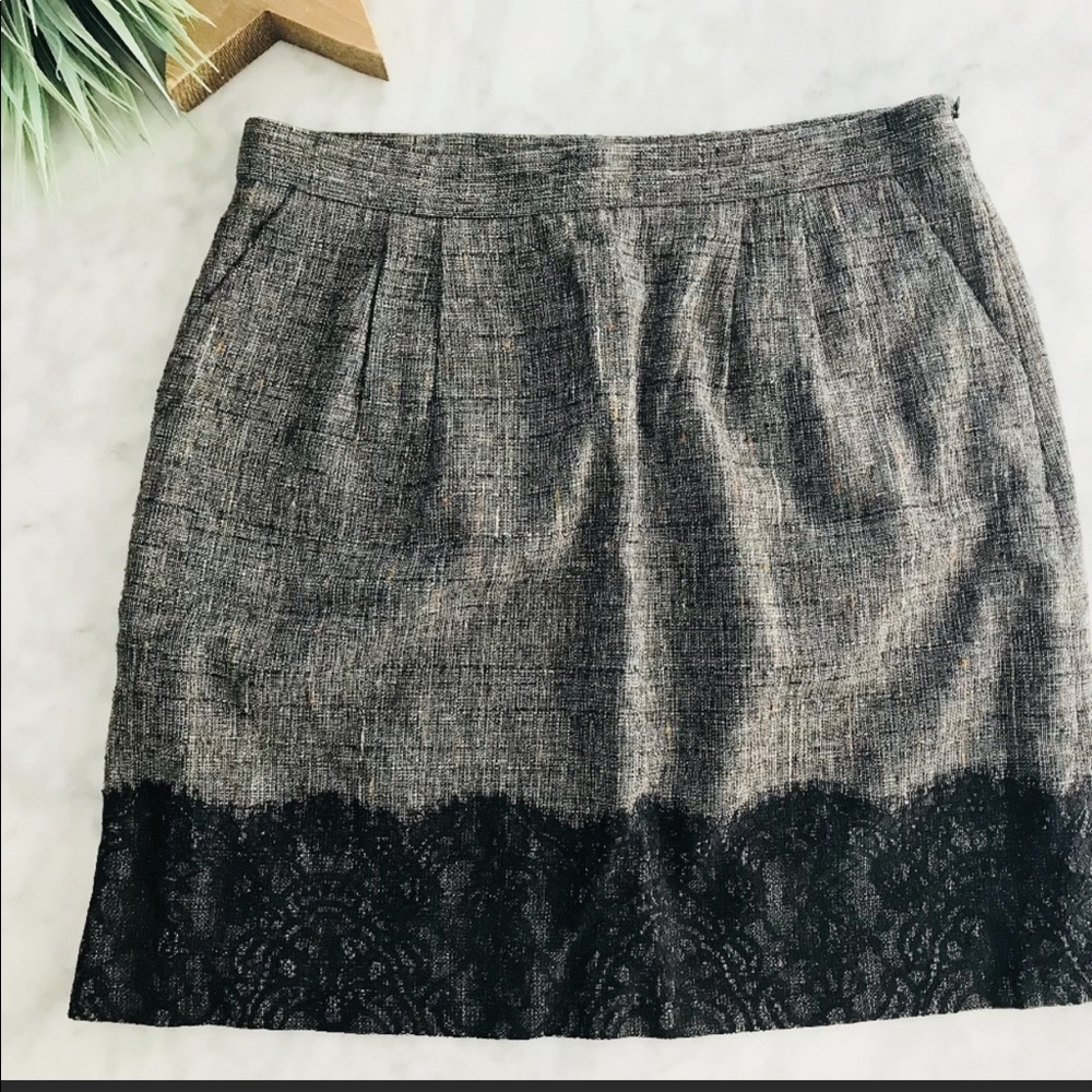 Tweed Skirt Classiques Entier Brown Black Lace